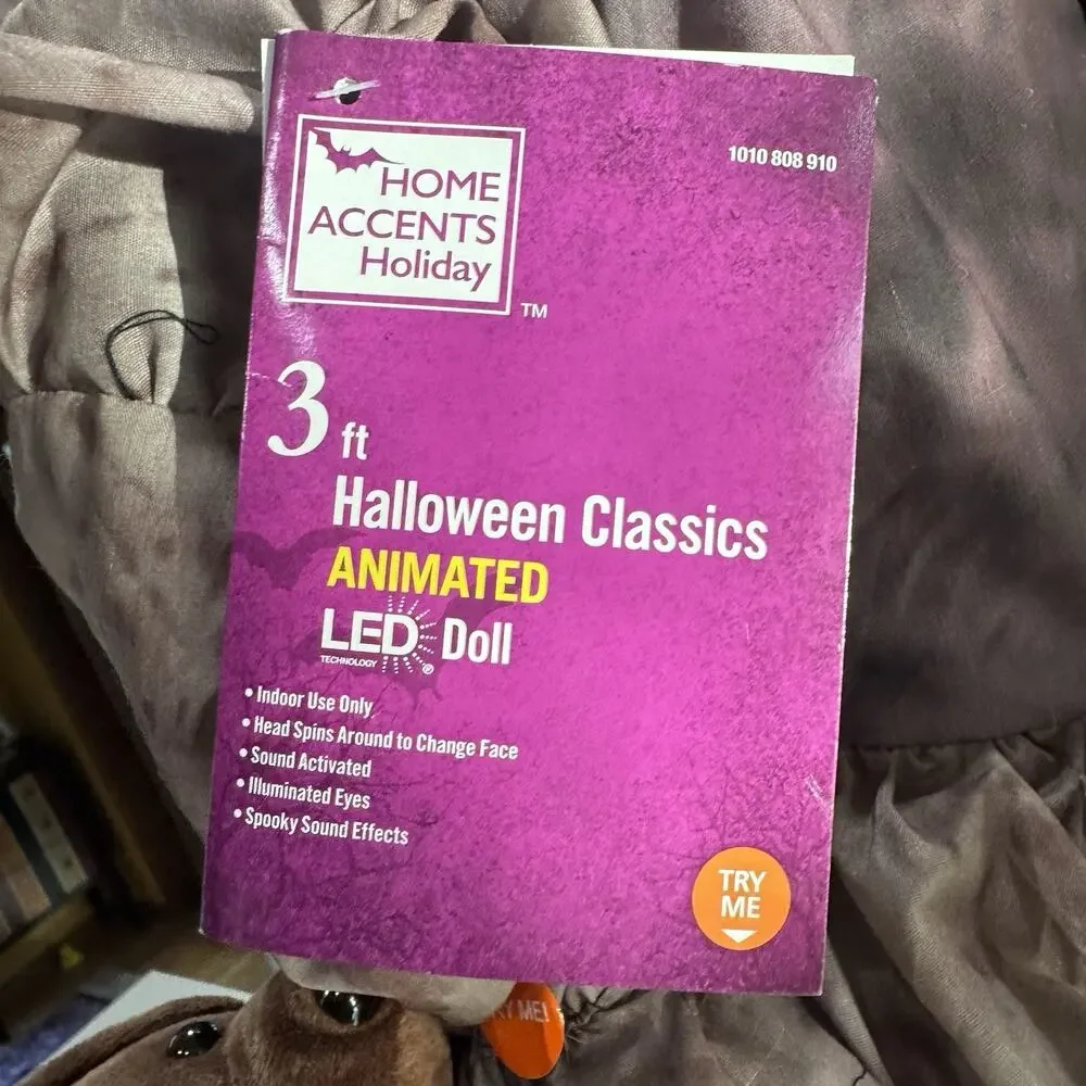 Home Depot Accents Halloween 3 Ft Haunted Animated LED‎ Doll Rotating Head 2024